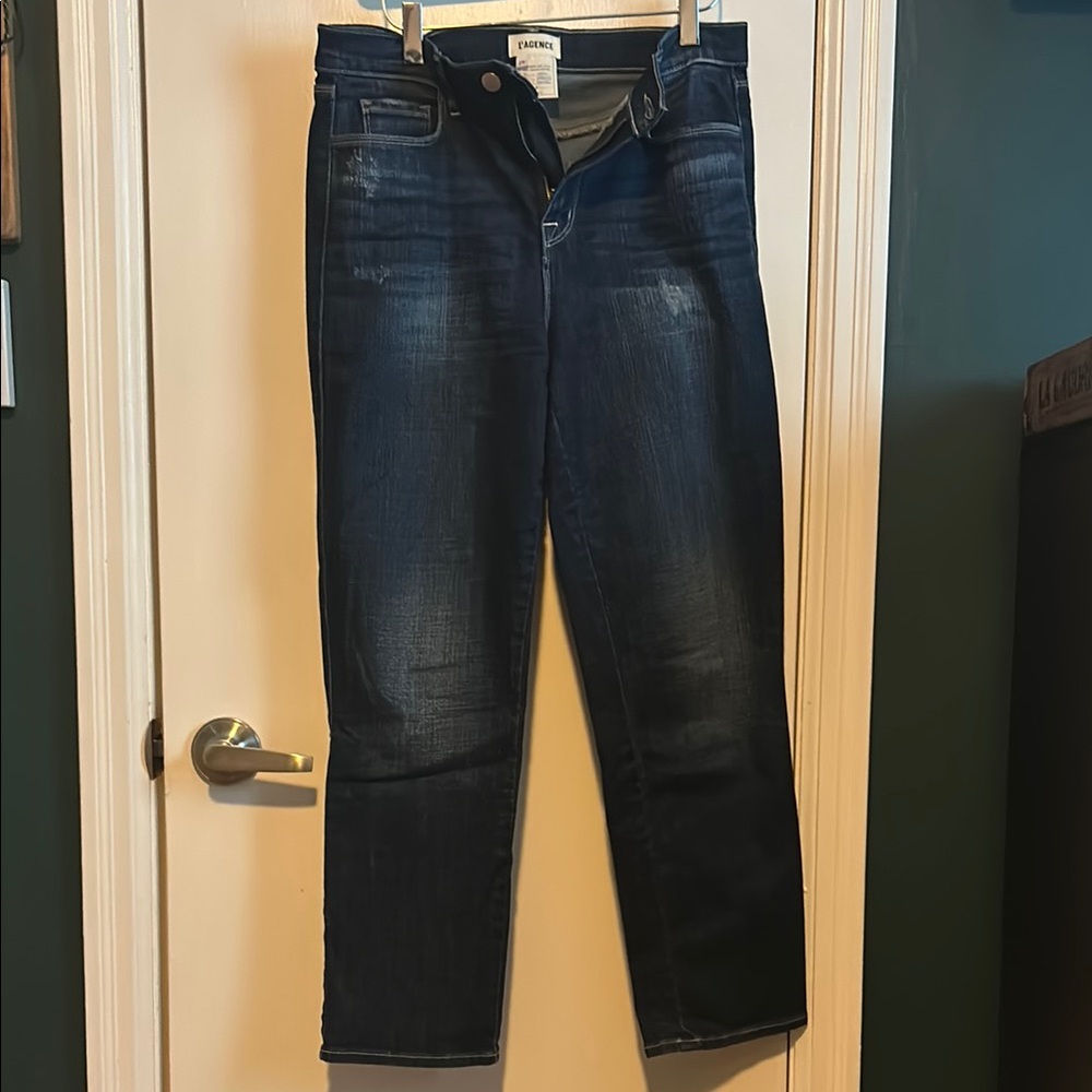 L’agence Blue Straight leg cropped Jeans Premium Denim Fit